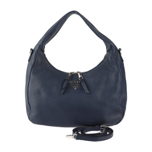 PRADA Navy Leather Shoulder Bag - Picture 1 of 10